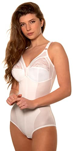 Istintiva Rossella - Figurformender Body Shaper Damen mit feiner Spitze und hohem Leicht wattierte Softcups ohne Bügel