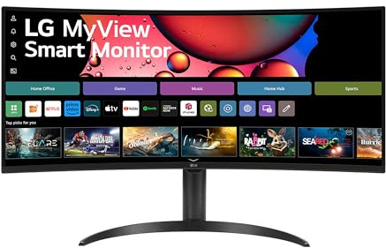 LG 34SR65QC-B.AEU (34 Zoll) 21:9 Curved WQHD VA Monitor, 100Hz, DisplayHDR™ 400, webOS, Schwarz