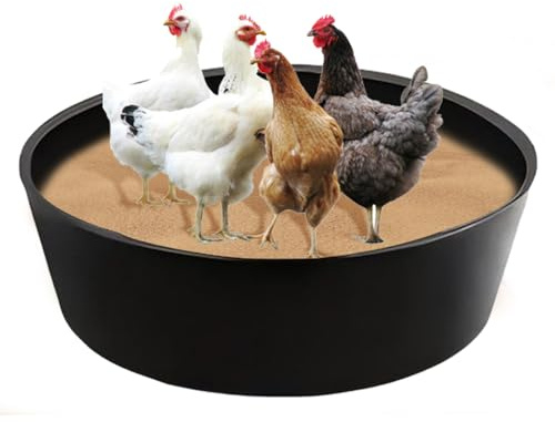 Siuwddee Sandbad für Hühner - Hühnerstall Zubehör - 64 cm bodenlose verstellbare Box für Geflügel und Enten zur Reinigung im Badebecken auf dem Bauernhof für gesunde Hennen und Hähne zur
