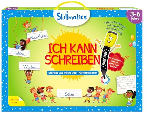 Skillmatics Lernspiel - Ich kann schreiben | Wiederverwendbare Aktivitätsmatten mit 2 Stiften, Geschenke und Vorschullernen für Kinder 3-6 Jahre