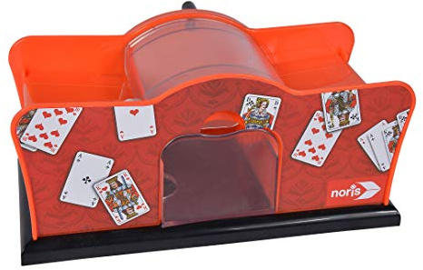 noris Karten-Mischmaschine manuell – mischt handelsübliche Spielkarten gleichmäßig, einfache Kurbelbedienung, geeignet für bis zu 120 Karten, optimal für Skat, Poker, Rommé, Kartenspiele, ab 8 Jahren
