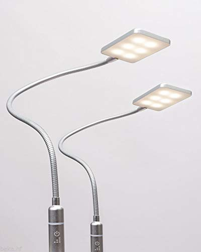 kalb Material für Möbel 4W LED Bettleuchte Leseleuchte Flexleuchte Nachttischlampe Bettlampe Leselampe, Auswahl:2er Set silbergrau