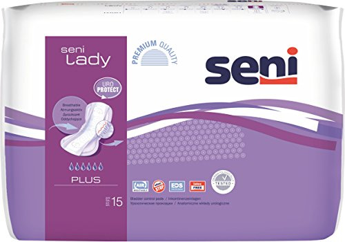 Seni Lady Plus 240 Stück Inkontinenzvorlagen (16 Packungen x 15 Stk.) atmungsaktive Einlagen bei mittlerer Inkontinenz (PZN: 03572174)