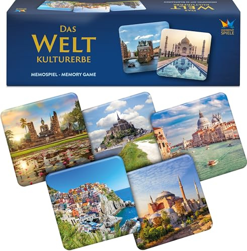 Starnberger Spiele - Weltkulturerbe Memo Spiel für Erwachsene und Kinder | Kartenspiel ab 6 Jahren - Memospiel mit den Sehenswürdigkeiten der Welt - Geschenk für Reise- und Kulturliebhaber