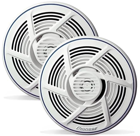 PIONEER TS-MR1640 Marinetauglicher 2-Wege Outdoor Lautsprecher (160 W), 16 cm, Eingangsnennleistung 30 W, Gitter in Weiss