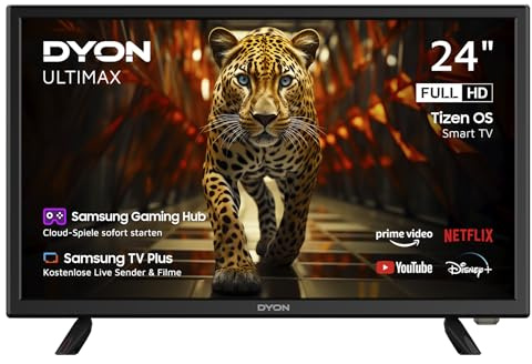 DYON ULTIMAX 24F-TI – 24 Zoll (60 cm) Full-HD Smart TV mit Tizen OS, Triple Tuner (DVB-C/-S2/-T2), Smart & Gaming Hub, Prime Video, Netflix, Disney+