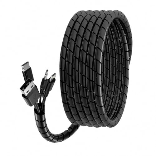 shinfly 2×6 m Kabelschlauch, Kabelschutzschlauch 8-32mm (6m), 10-40mm (6m) | Kabelschlauch Schwarz, Flexibler Kabel-Organizer und Kabelschutz, werkzeuglos um TV-/PC-Kabel wickeln, bündeln und schützen