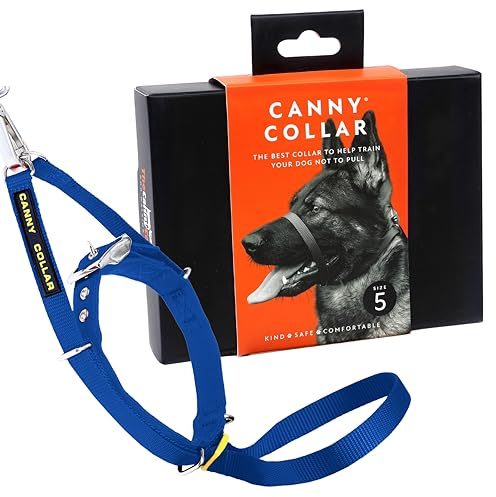 Canny Collar Hundehalfter – Anti-Zug Kopfgeschirr für Hunde | Stoppt Ziehen an der Leine sanft & effektiv | Trainingshilfe für entspannte Spaziergänge – Größe 5, Blau