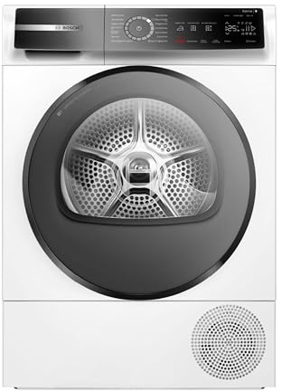 BOSCH WQB235B40 Wäschetrockner Serie 8, Wärmepumpentrockner mit 8kg Fassungsvermögen, AutoDry, SmartDry, Home Connect, AntiVibration Design, Sensitive Drying System, Weiß, 60cm
