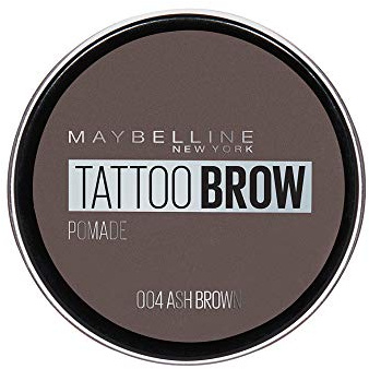 Maybelline New York Augenbrauenfarbe, Wasserfest und langanhaltend, Tattoo Brow Pomade, 004 Ash Brown, 3,5 ml