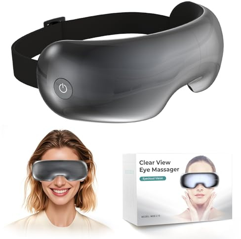 Aspria® Eyecloud Vision - Augenmassagegerät mit Wärme & Bluetooth-Musik, Sichtbarem Design, Luftdruckmassage, Augenentspannung für Müde/Trockene Augen, Geschenk für Frauen, Männer, Freunde und Familie
