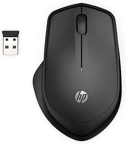 HP 280 Silent Wireless Maus (besonders leises Klicken, Lange Akkulaufzeit, Dongle) schwarz