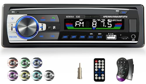 iFreGo Bluetooth Autoradio mit Freisprecheinrichtung, Autoradio mit Bluetooth USB/TF/MP3-Player/Radio mit AUX-Anschluss für Auto, FM-Radio mit Fernbedienung, 1 DIN RDS, Schnellladefunktion