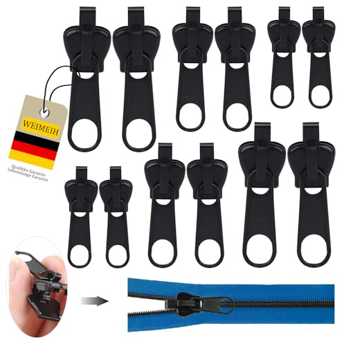 Reissverschluss-ReparaturSet,3 Größen Abnehmbare Reisverschluss-zipper Ersatz,Ohne Zusatzwerkzeuge Einfach Montierbar,Langlebig,Reißverschluss Reparatur set für Jacken,Mantel,Rucksäcke