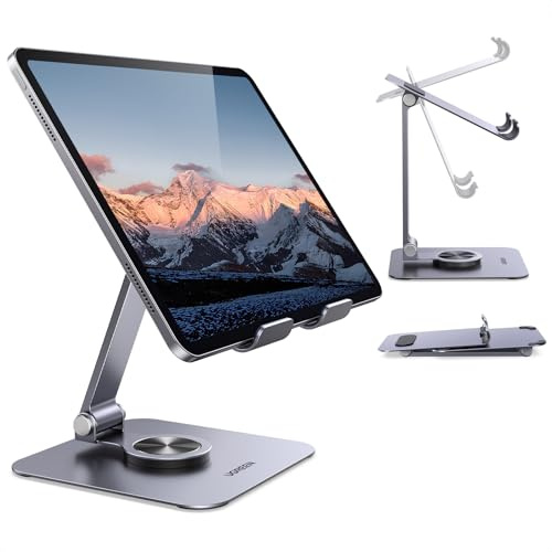 UGREEN Tablet Ständer 360°Drehbar, Tablet Halterung Tisch Verstellbar, iPad Ständer Eisen Kompatibel mit iPad 10th 10.9 Pro/Air 13 11 12.9 Mini 7 Galaxy iPhone 17 16 Alle Geräte von 4-13 Zoll