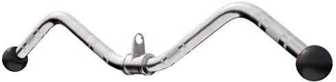 GORILLA SPORTS® SZ Curlgriff - mit Drehgelenk, 71 cm Lang, bis 200 kg, aus Chrom - Kabelzuggriff, SZ-Griff, Trizepsgriff, Bizepsgriff, Zuggriff, SZ-Curl Griff, Stange für Kabelzug, Seilzug