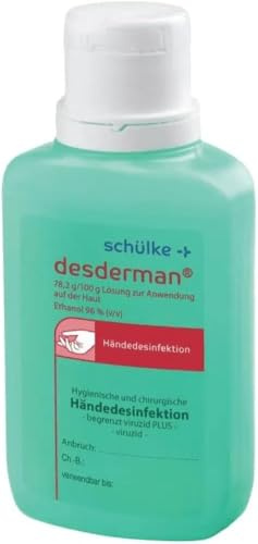 desderman® Händedesinfektionsmittel - 5 x 100 ml - Reise- & Praxisgröße | Für hygienische & chirurgische Händedesinfektion - mit Rückfettersystem - gebrauchsfertig - parfüm- und farbstofffrei