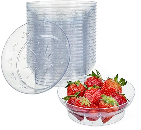 MATANA 20 Kleine Transparente Dessertschalen aus Kunststoff, 360ml - Plastikschalen, Schüsseln, Snackschalen, Eisschalen - Mehrweg & Stabil