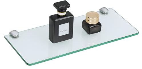 SAYAYO Glasregal Badezimmer, Badregal Duschablage Glasablage mit 6MM Dicke Rechteck Regal Glas Badregal 30cm für Badezimmer, Schlafzimmer, Küche, Büro