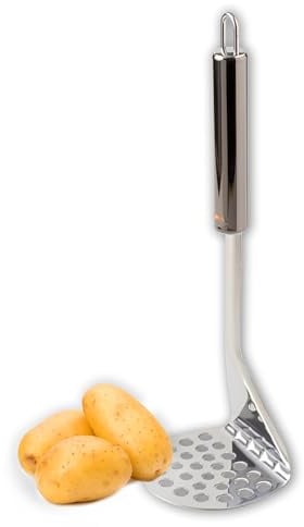 IPEA Kartoffelstampfer Professionelle aus Edelstahl zum Zerkleinern von Kartoffeln, Gemüse und Obst – Schlankes Design – Ergonomischer Griff – Kartoffelpresse für Kartoffelpüree und Lebensmitteln
