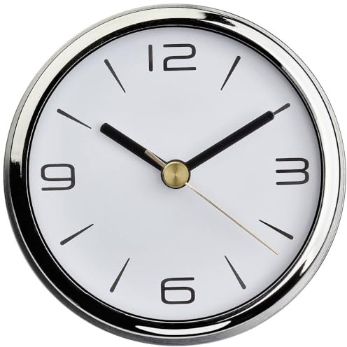 TFA Dostmann Analoge Tischuhr Camino, 60.1036.55, Kaminuhr modern, klein, analog, edles Design, rutschfest, als Dekoobjekt, aus Aluminium, Silber, 9,4 cm x 6,1 cm, Silber