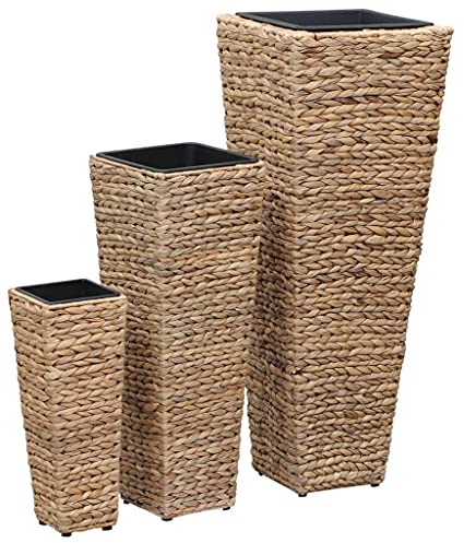 vidaXL Hochbeet 3tlg. Wasserhyazinthe Braun Blumentopf Pflanzkübel Blumenkübel