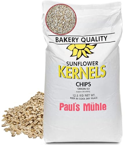 Paul´s Mühle - 12,5 kg Sonnenblumenkerne geschält & gehackt für Wildvögel | Ganzjährig, schalenreiches Vogelfutter & Streufutter für Futterstelle - Wildvogelfutter ohne Schale (Neue Ernte 2026)