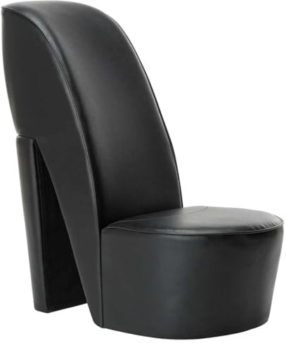 vidaXL Schuhsessel High Heel Design Sessel Stuhl Polstersessel Wohnzimmersessel Loungesessel Relaxsessel Hocker Sitzhocker Schwarz Kunstleder