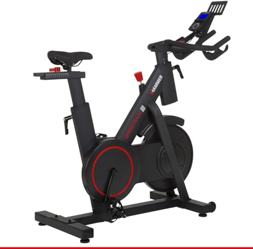 HAMMER Speedbike Speed Race S 2.0, Indoor Cycle, 20 kg Schwungmasse, Tablet- und Smartphonehalterung, Bluetooth Anbindung, kompatibel mit Kinomap und BitGym