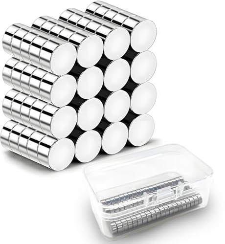 NXPUXP 80 Stück Magnete Stark,6x3mm | Neodym Magnet,Runde Starker Magnete Mit Box,für Kühlschrank,Whiteboard,Magnettafel,Büro