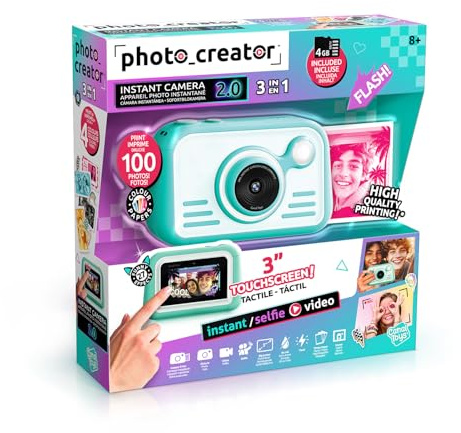 Canal Toys - Photo Creator - Sofortbildkamera in Blau für Kinder ab 8 Jahren - Geschenkidee, um Erinnerungen mit Freunden zu schaffen - Viel Spaß mit 4 Filtern und 22 Rahmen - Kinderkamera - CLK 046