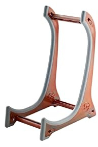 K&M 15550 Displayständer für Violine, Ukulele, Bratsche - Holz-Optik - Dreifachverstrebung - Haltebügel mit Gummimantel