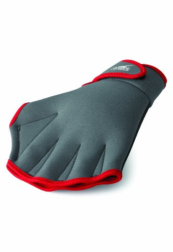Speedo Uni-Erwachsene Schwimmtraining Fitness Wasserhandschuhe, Anthrazit/Rot, Größe M US
