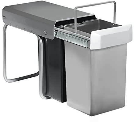 Wesco 12871 Double-Boy Einbaueimer 2 x 15 Liter Anthrazit-grau