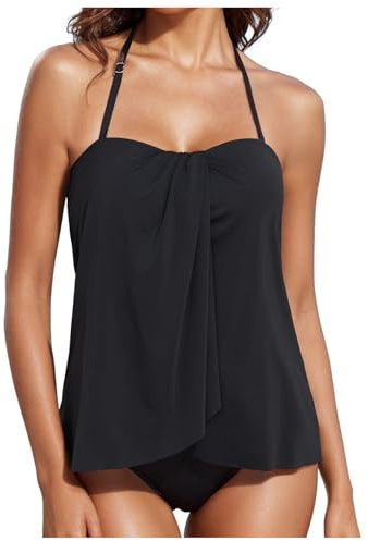 Generisch Uv Durchl ssiger Bikini Tankini mit Shorts Damen Push Up Badeshorts Gro e Gr en Badeanzug Bein Oberteil Schlankheits Swimsuits for Women Long