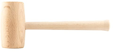 TOPEX Holzhammer Rund, Schreiner Klüpfel 290 mm lang, Holzklüpfel Rund | Schreinerhammer, Schreinerklüpfel mit Rundkopf, Kopfdurchmesser 70 mm, Hammer 400 gramm, Für Holzarbeiten, Holzschaft