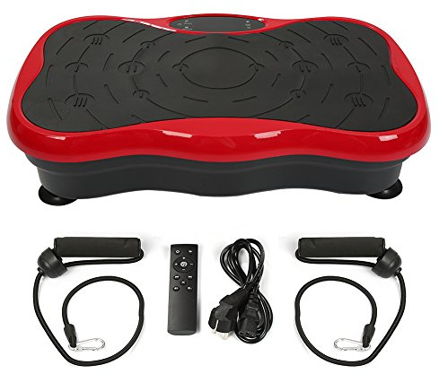 Supfine 3D-Vibrationsplatte mit 2 Widerstandsbändern, Vibrationsplattform 5 Vibrationsmodi, 95 Stufen, LCD-Display - Max 120kg Fitnessgeräte für Zuhause