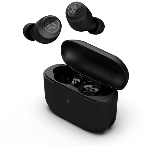JLab Go Air Pop+ In Ear Kopfhörer kabellos Bluetooth, True Wireless Kopfhörer, 35+ Std Headphones, kabellose Ohrhörer, Earbuds mit Mikrofon, USB-C Ladebox, Dual Connect, EQ3 Sound, Mitternachtsschwarz