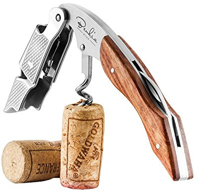 Benkia Kellnermesser - Gratis Wein-Ratgeber Ebook - Profi Korkenzieher aus Edelstahl in Gastronomie Qualität mit Flaschenöffner & Folienschneider