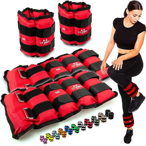 C.P.Sports Gewichtsmanschetten Paar (2er Set) oder Kombi-Packs für Handgelenk & Fußgelenk | Gewichte für Arme & Beine | 0,5KG – 8KG | Ankle Weights für Fitness, Joggen, Ausdauer, Krafttraining, Gym