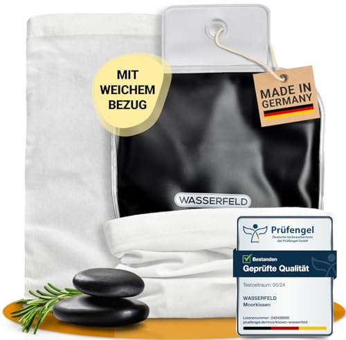 WASSERFELD® Moorkissen für Mikrowelle - Hochwertiges Wärmekissen Mikrowelle inkl. Bezug - Therapeutisches Moorkissen für Nacken, Schulter, Rücken & Bauch - Moor Wärmekissen gegen Verspannungen