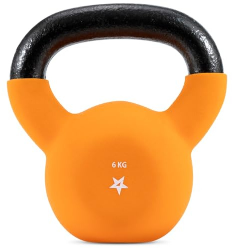 Yes4All HCR1 Neopren beschichtete Kettlebell, Krafttraining Kettlebells - 6KG Orange