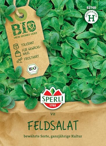 Sperli BIO Feldsalatsamen Vit 82748 - Tolerante und frostharte Salatsamen mit einem Inhalt für 5 lfd. Meter - Salatpflanzen, Feldsalat, Saatgut