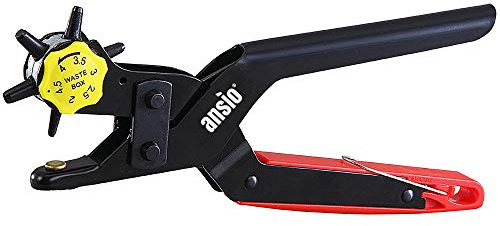 Leder-Lochstanzer, Gürtellocher, strapazierfähig, drehbar, Ösenzange in verschiedenen Größen, 2 mm bis 4,5 mm, für Gürtel, Schuhe, Karten, Handwerk, Leinwand, Taschen, weiche Kunststoffe usw
