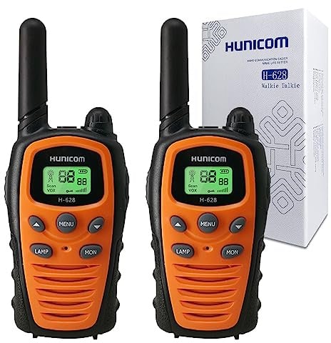 Walkie Talkies für Erwachsene mit großer Reichweite Walky Talky | Einfach zu bedienen, Zuverlässige Qualität, Taschenlampe, LED-Hintergrundbeleuchtung, PMR, 5 KM