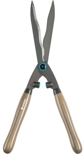 Gardena Heckenschere NatureCut: Robuste Gartenschere zum Schneiden von Hecken und dickeren Ästen, 23 cm, antihaftbeschichtete Messer, ergonomische Holzgriffe (12300-20)
