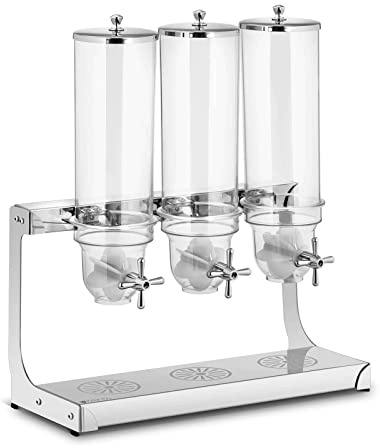 Royal Catering RCCS-3.5LSS3 Müslispender 3 x 3,5 L 3 Behälter Cerealienspender Cornflakes Spender Müsli Dispenser