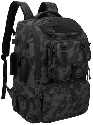 Hp hope Angelrucksack mit Rutenhaltern und Kühler, 40L Angelausrüstungstasche, Angelausrüstung Rucksack, Angelausrüstung