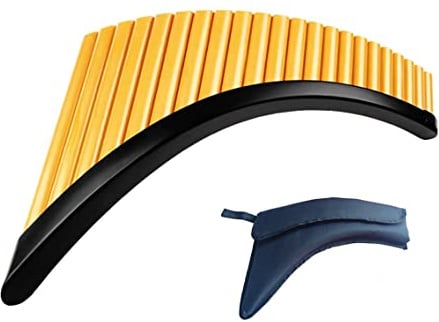 Panflöte 22 Pfeifen/Rohre Pan Pipe G-Key Musikinstrument ABS Kunststoff mit Tragetasche für Anfänger und Schüler,Right hand