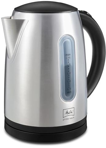 Wasserkocher - MELITTA - Prime Aqua, Edelstahl, 1,7 L, 2200 W, herausnehmbarer Kalkfilter, LED Beleuchtung, 1018-02
